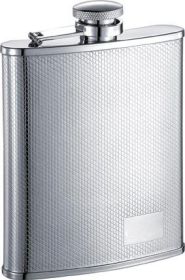 Visol Diagonal Stainless Steel 6oz Hip Flask