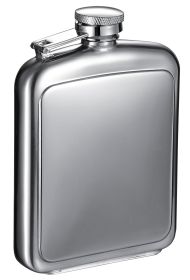 Visol Vitak Polished and Brushed Metal Hip Flask - 8 oz