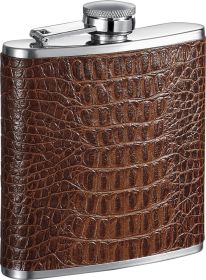 Visol Ethan Handcrafted in USA Tan Leather Flask - 6 oz