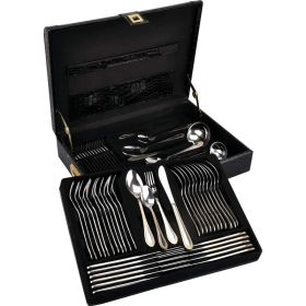 Sterlingcraft&reg; High-Quality, Heavy-Gauge Stainless Steel 72pc Flatware Set with 24K Gold Trim