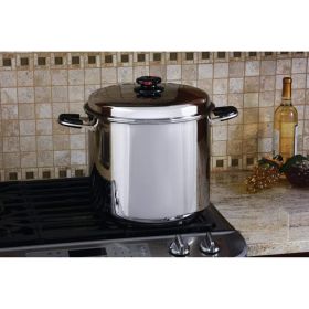 Precise Heat&trade; 24qt 12-Element &apos;&apos;Waterless&apos;&apos; Stockpot with Deep Steamer Basket