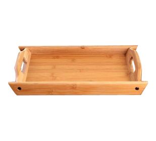 Bamboo Wooden Pallets Household Use Tea Cup Tray Rectangle Bread Plate-L2