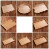 Bamboo Wooden Pallets Household Use Tea Cup Tray Rectangle Bread Plate-L2