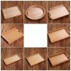 Bamboo Wooden Pallets Household Use Tea Cup Tray Rectangle Bread Plate-L2