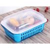 Double Layer Fruit Plates Vegetable Basket Kitchen Storage Blue