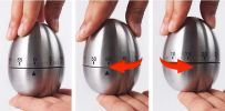 Small Alarm Clock, 60 Minute Stainless Steel Apple Shaped Kitchen Timer Reminder