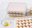Set of 2 Egg Tray Egg Holder Egg Container 24 Grid Each Eggs Box Plastic,A