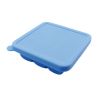 Square Safe And Soft Silicon Ice Cube Tray With Silicon Lid, Blue